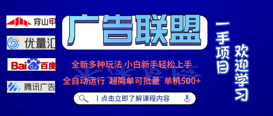 广告联盟 全新多种玩法 单机500+ 全自动运行 可批量运行-王总副业网