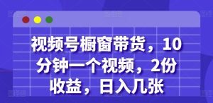 视频号橱窗带货,10分钟一个视频,2份收益,日入几张-王总副业网