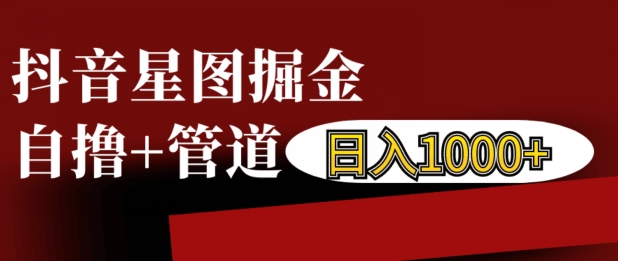 抖音星图掘金自撸，可以管道也可以自营，日入1k-王总副业网