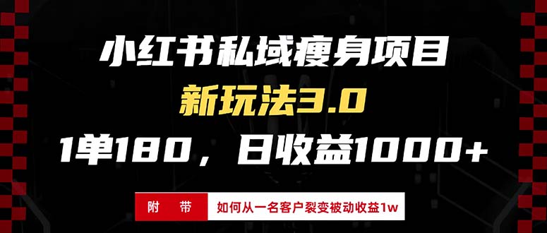 小红书瘦身项目3.0模式，新手小白日赚收益1000+（附从一名客户裂变收益，被动收益1W）-王总副业网