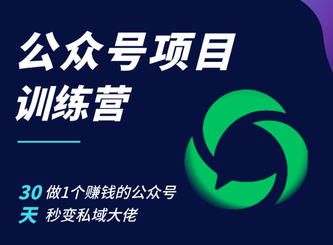 公众号项目训练营，30天做1个赚钱的公众号，秒变私域大佬-王总副业网