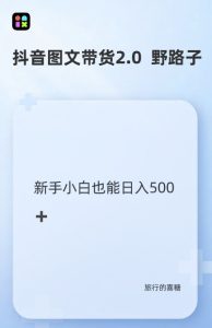 抖音图文带货野路子2.0玩法,暴力起号,单日收益多张,小白也可轻松上手-王总副业网