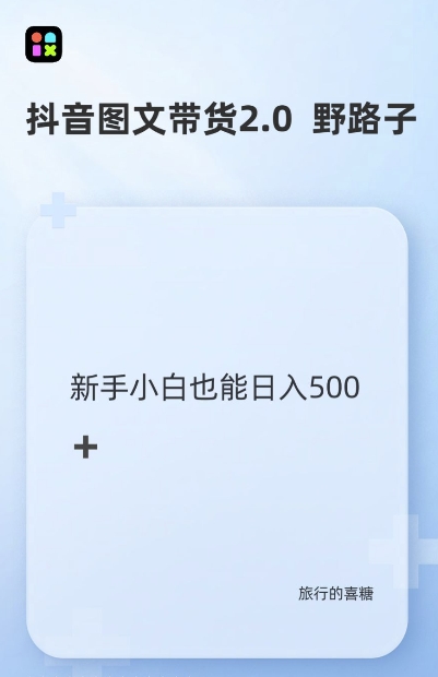 抖音图文带货野路子2.0玩法，暴力起号，单日收益多张，小白也可轻松上手-王总副业网