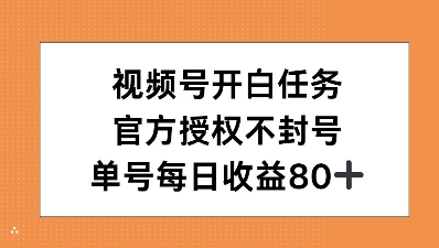 视频号开白任务，官方授权不封号，单号每天稳定收益80+-王总副业网