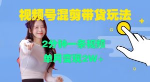 视频号混剪玩法,2分钟一条视频,单月变现2W+-王总副业网