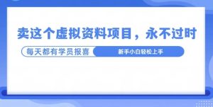 卖这个虚拟资料,真的永不过时,坚持做下去,一定有结果-王总副业网