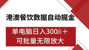 港澳数据全自动掘金,单电脑日入5张,可矩阵批量无限操作【仅揭秘】-王总副业网