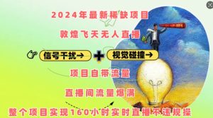 2024年最新稀缺项目敦煌飞天无人直播,项目自带流量,流量爆满,实现160小时实时直播不违规操-王总副业网