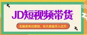 最新JD短视频带货, 无脑发布过原创,长久收益月入过万,有手就行!-王总副业网