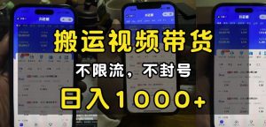 “小白必看”搬运视频带货玩法,不限流,不封号,纯自然流,日入1k-王总副业网