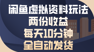 闲鱼虚拟资料玩法,两份收益,每天10分钟,全自动发货-王总副业网