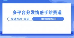 视频号手绘情感语录赛道玩法,快速涨粉+创作者计划收益-王总副业网