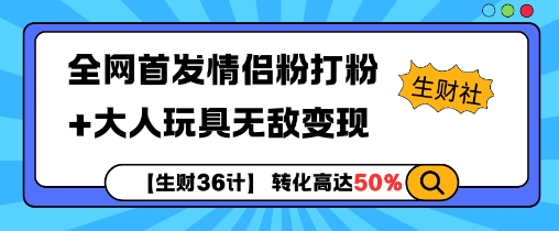 【生财36计】全网首发情侣粉打粉+大人玩具无敌变现-王总副业网