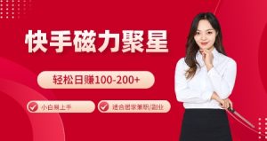 快手磁力聚星火爆全网,小白易上手,轻松日入100-200+,居家操作-更新玩法-王总副业网