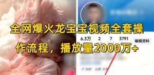 全网爆火龙宝宝视频全套操作流程,播放量2000万+-王总副业网