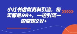 小红书虚拟资料引流,每天都是99+,一边引流一边变现2W+-王总副业网