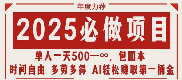 2025必做项目，时间自由，多劳多得，日入多张无上限-王总副业网