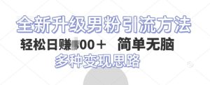 全新升级男粉引流方法,不需要真人出境,不需要你有才艺,二创风格 简单暴力-王总副业网
