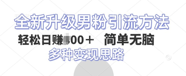 全新升级男粉引流方法，不需要真人出境，不需要你有才艺，二创风格 简单暴力-王总副业网