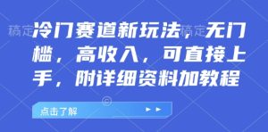 冷门赛道新玩法,无门槛,高收入,可直接上手,附详细资料加教程-王总副业网