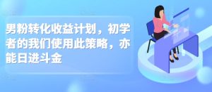男粉转化收益计划,初学者的我们使用此策略,亦能日进斗金-王总副业网