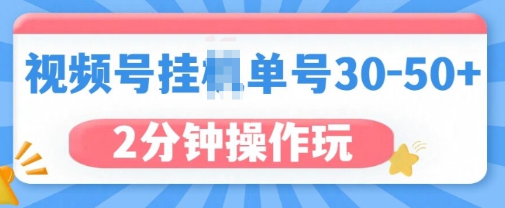 视频号无脑挂机，单号30-50+，可批量放大-王总副业网